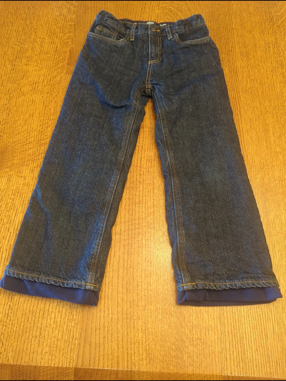 OshKosh B'Gosh │ Boys │Fleece-Lined Jeans │ Size 8 │Dark Blue Jean / Navy Fleece